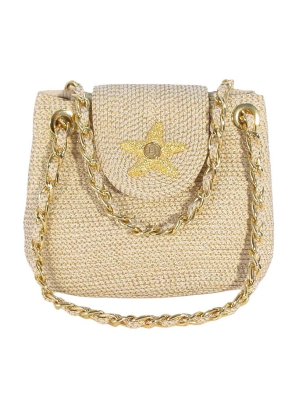 ERIC JAVITS Mini Sqishee Star Gold Starfish Chain Shoulder Bag $335